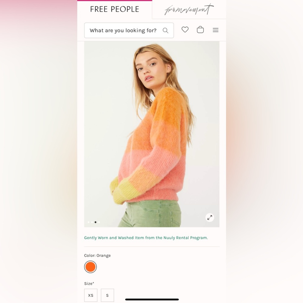 FREE PEOPLE Autumn Sky Pullover NWT Size Small